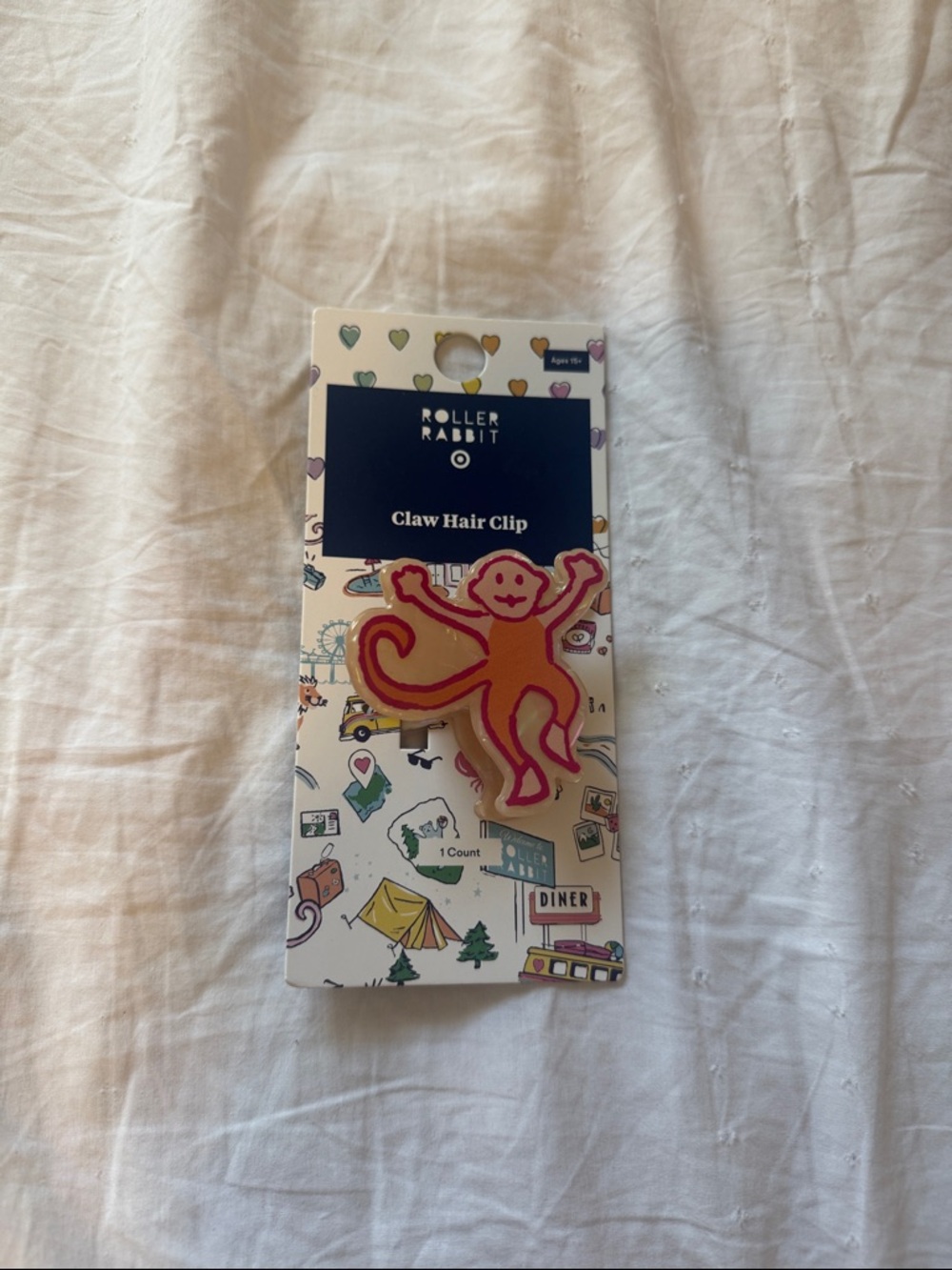 Roller Rabbit x Target Orange & Pink Monkey Claw Hair Clip